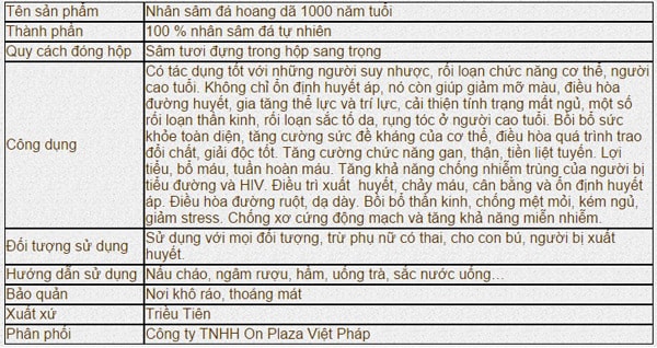 Nhân sâm đá hoang 1000 năm tuổi NS214